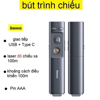 Bút trình chiếu Baseus Orange dot wireless presenter 2 giao tiếp USB và Type C (ACFYB-0G) (dùng pin AAA)