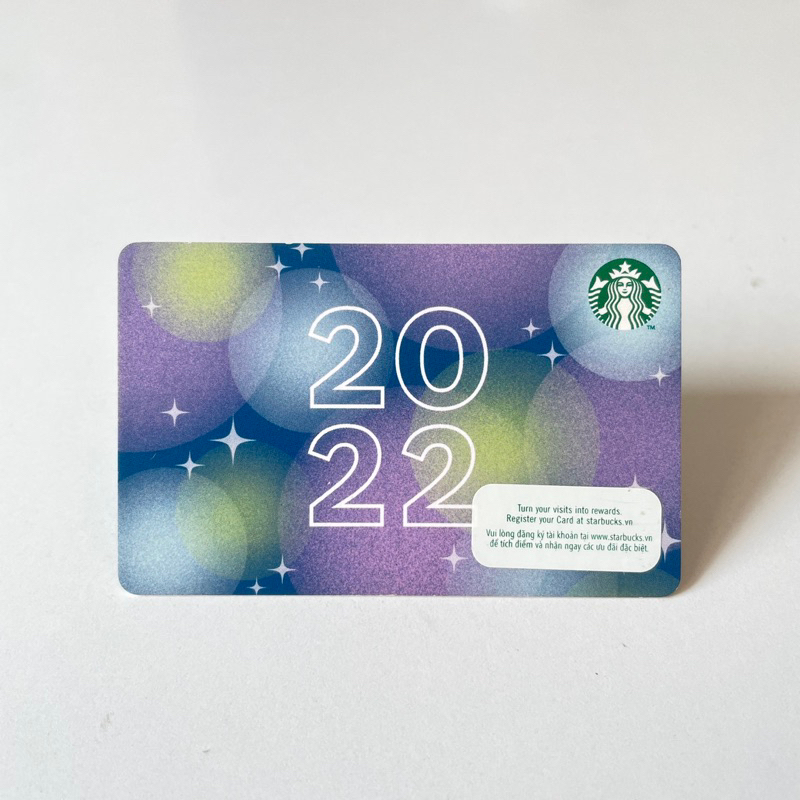 2712-25 THẺ STARBUCKS GIẤY VN 2022 (thẻ đã sử dụng, dùng để sưu tầm)