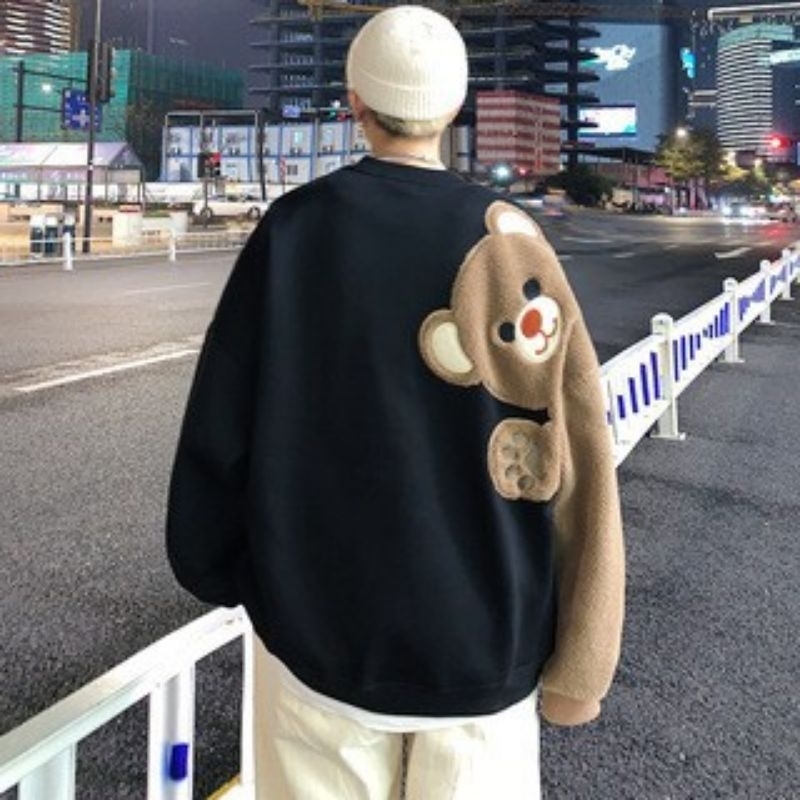 ÁO NỈ DÀI TAY HÌNH CON GẤU NAM NỮ/ ÁO ĐÔI