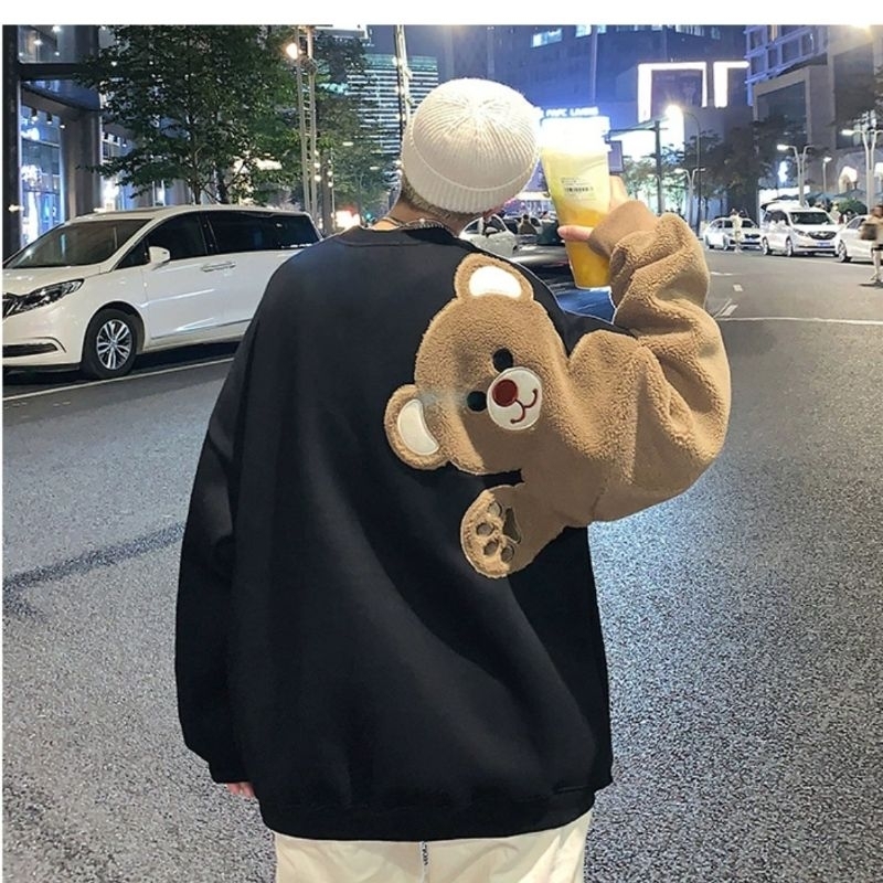 ÁO NỈ DÀI TAY HÌNH CON GẤU NAM NỮ/ ÁO ĐÔI