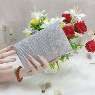 Ví túi dự tiệc màu xám ghi cầm tay đeo chéo xinh xắn VDT15