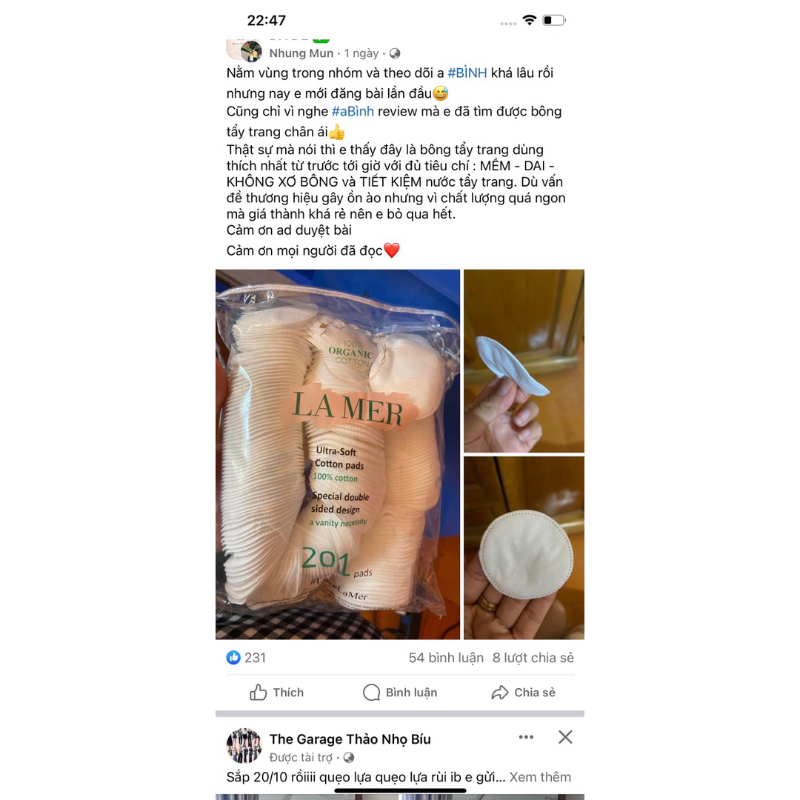 Bông tẩy trang siêu sạch lamer