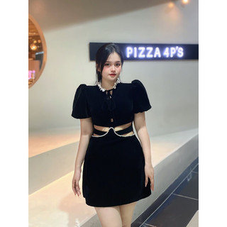 🌈BIGSIZE  ĐẦM CUT EO VIỀN CỔ VỀ THÊM MÀU🌈
