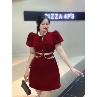 🌈BIGSIZE  ĐẦM CUT EO VIỀN CỔ VỀ THÊM MÀU🌈