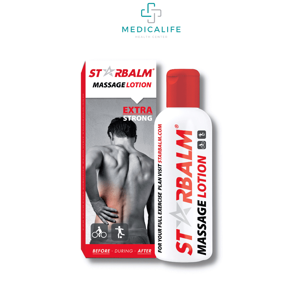 Kem xoa bóp Starbalm Massage Lotion 200ml làm nóng cơ trước vận động, giảm đau chấn thương