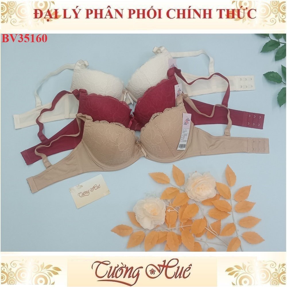 Áo lót nữ Bon Bon BV35160 Có Gọng Phối Ren Mút Mỏng 1.5cm Quả Ngực Lớn.