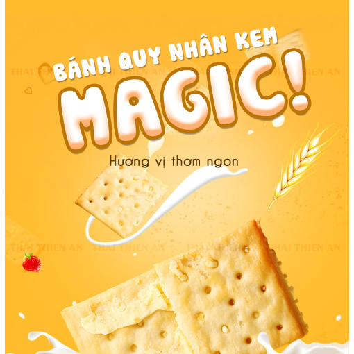 Bánh Magic Kẹp Kem Hộp 300g (20 gói bánh)