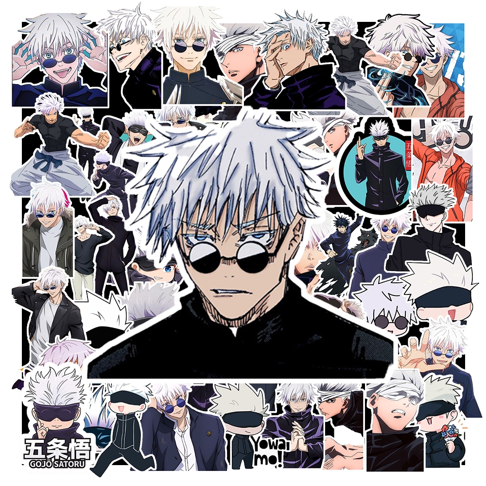 Combo 50 Sticker Gojo chống nước sticker dán laptop, điện thoại, đàn guitar, mũ bảo hiểm, vali