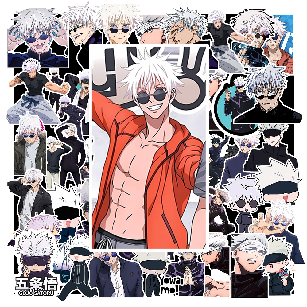 Combo 50 Sticker Gojo chống nước sticker dán laptop, điện thoại, đàn guitar, mũ bảo hiểm, vali