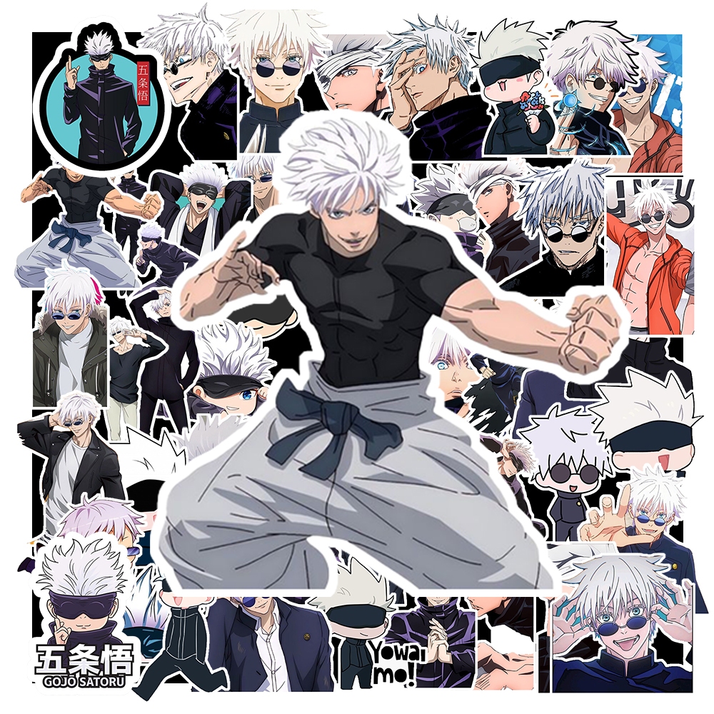 Combo 50 Sticker Gojo chống nước sticker dán laptop, điện thoại, đàn guitar, mũ bảo hiểm, vali