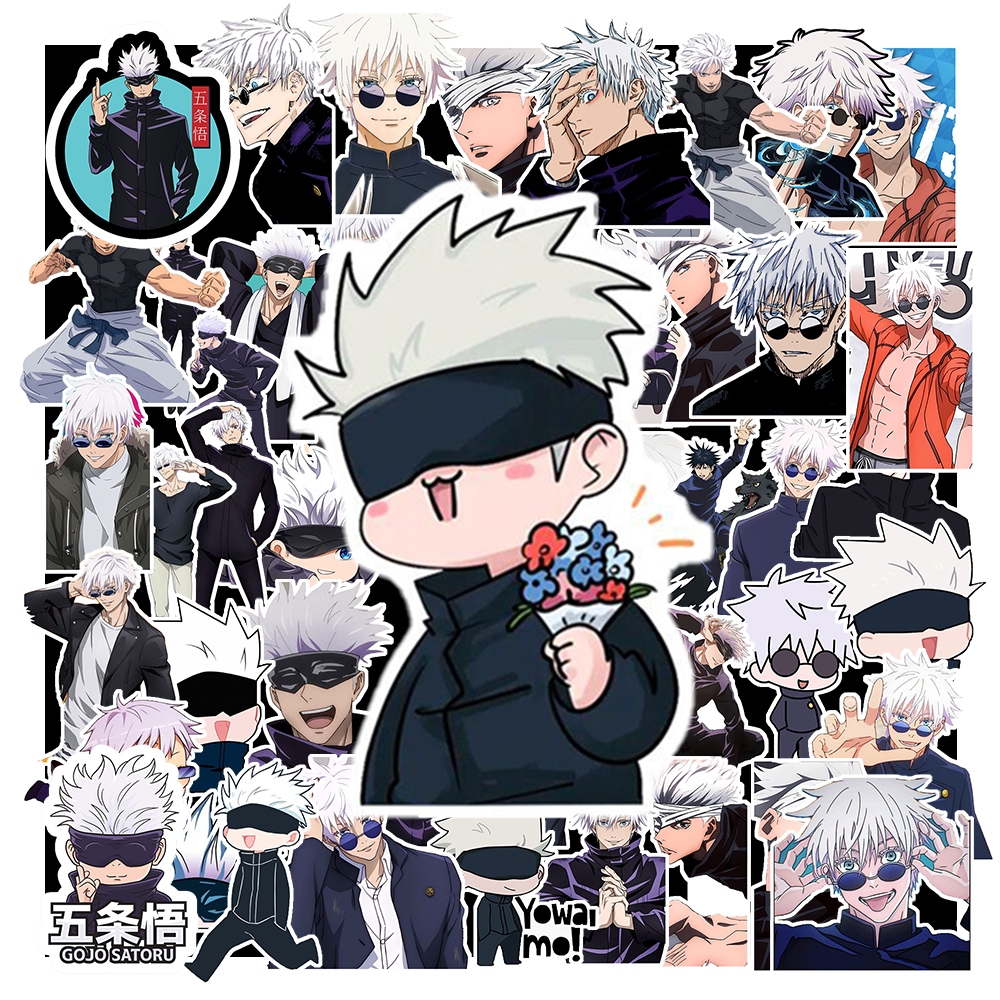 Combo 50 Sticker Gojo chống nước sticker dán laptop, điện thoại, đàn guitar, mũ bảo hiểm, vali