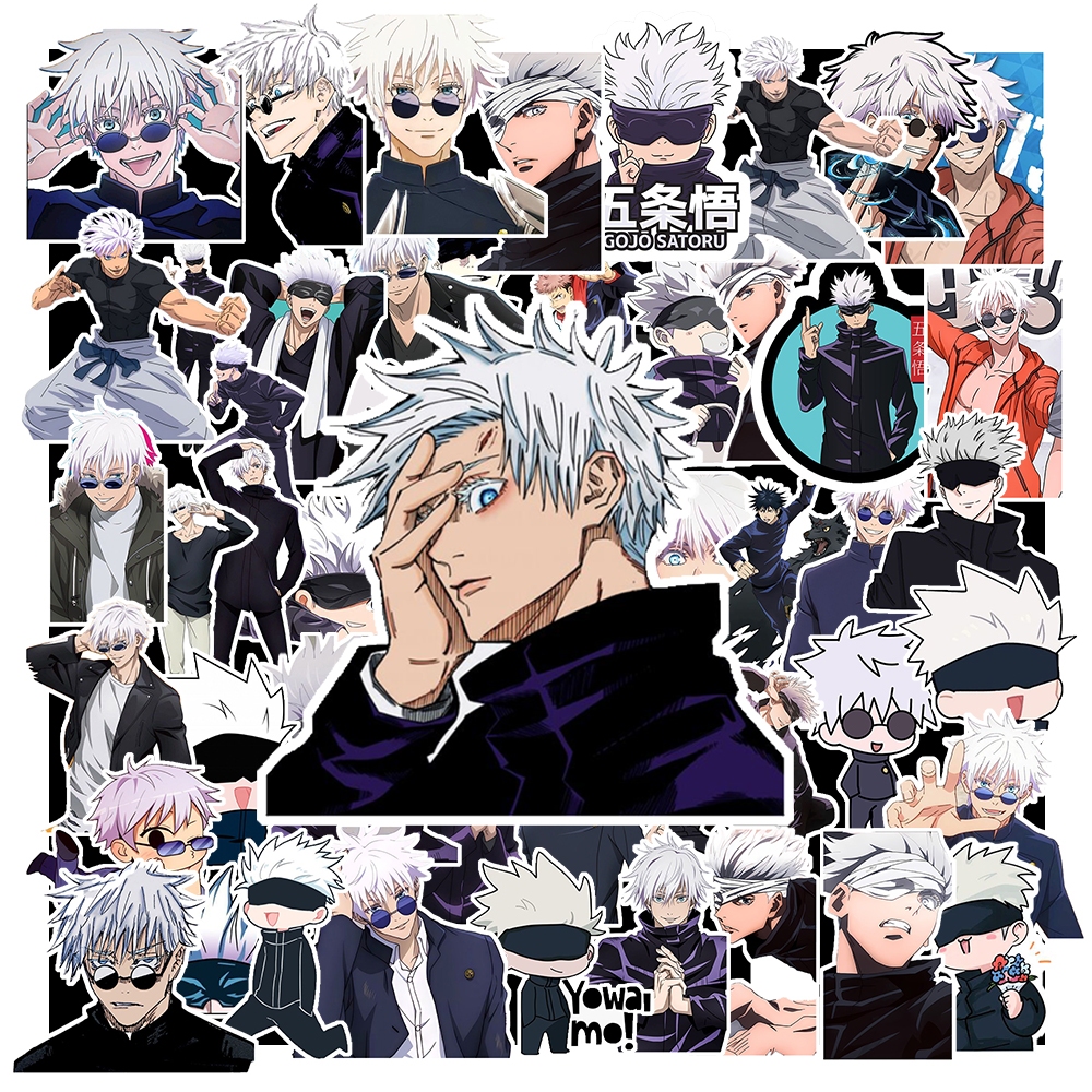 Combo 50 Sticker Gojo chống nước sticker dán laptop, điện thoại, đàn guitar, mũ bảo hiểm, vali