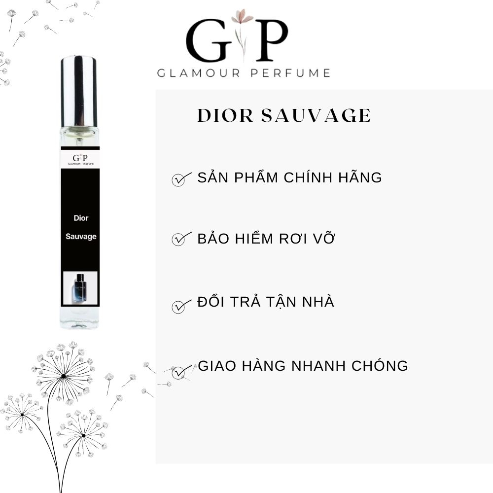 Nước hoa nam 10ml Glamour Perfume Glamour SAUVAGE mạnh mẽ , trẻ trung , hiện đại