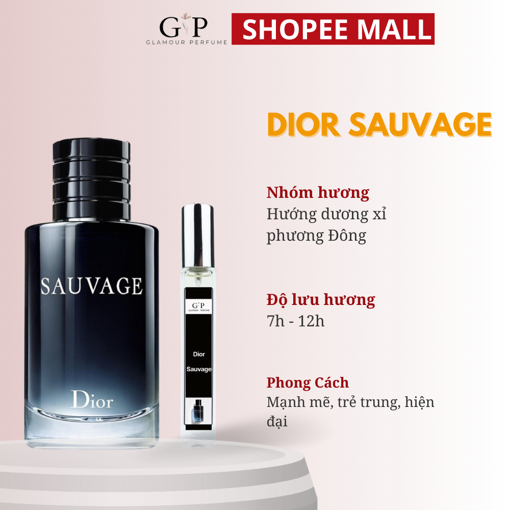 Nước hoa nam 10ml Glamour Perfume Glamour SAUVAGE mạnh mẽ , trẻ trung , hiện đại