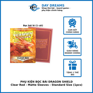 Phụ kiện Card Game Sleeves Lẻ: Dragon Shield Clear Red - Matte Sleeves - Standard Size