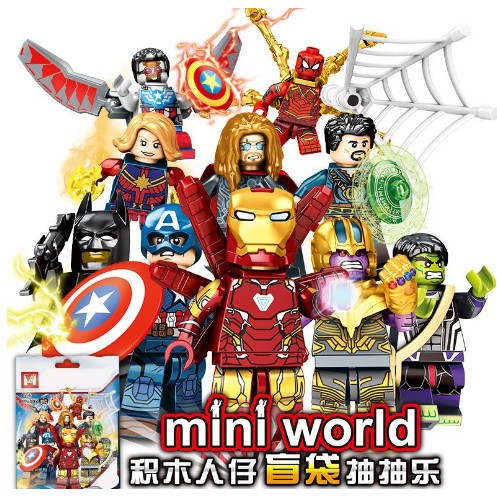 Đồ Chơi Siêu Anh Hùng Marvel Minifigure Super Hero Mô Hình Lắp Ráp DC Captain Thanos Thor Combo Đầy Đủ Nhân Vật Cho Bé