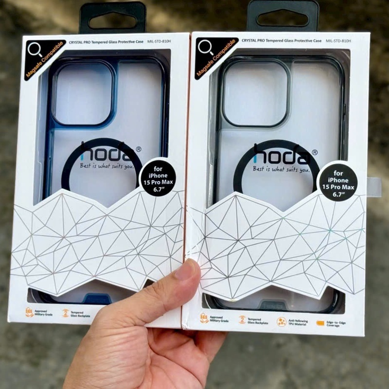 Ốp lưng Crystal Pro HODA cho IPhone 15 Pro Max , 15 Pro , 14 Pro Max , 14 Pro , 13 Promax , 13 Pro lưng kính , chống sốc