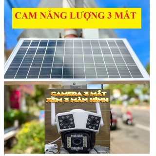 Camera năng lượng 3 mắt ,camera năng lượng wifi 3 khung hình,camera 3 khung hình -5k 12mp wifi ip 10x zoom 3 ống kính