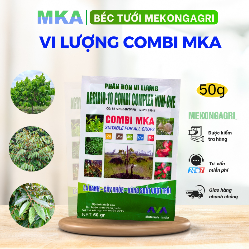 Phân bón vi lượng combi MKA dưỡng xanh lá phục hồi cây