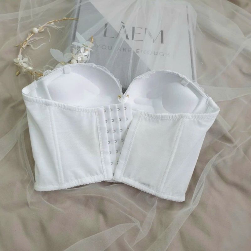 ÁO LÓT CÚP NGANG CORSET REN ĐỊNH HÌNH 7 HÀNG MÓC CÔ DÂU
