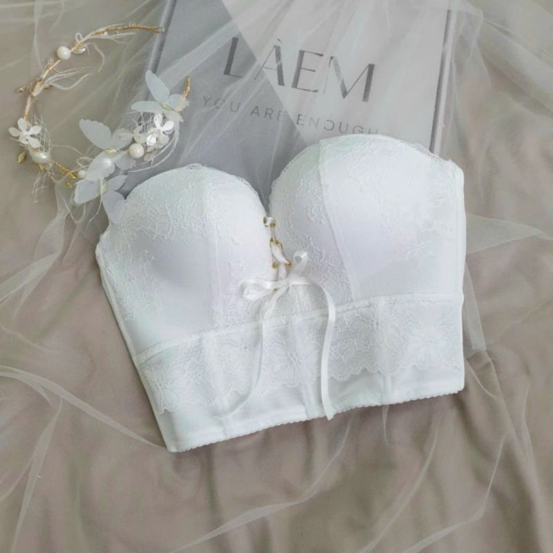 ÁO LÓT CÚP NGANG CORSET REN ĐỊNH HÌNH 7 HÀNG MÓC CÔ DÂU