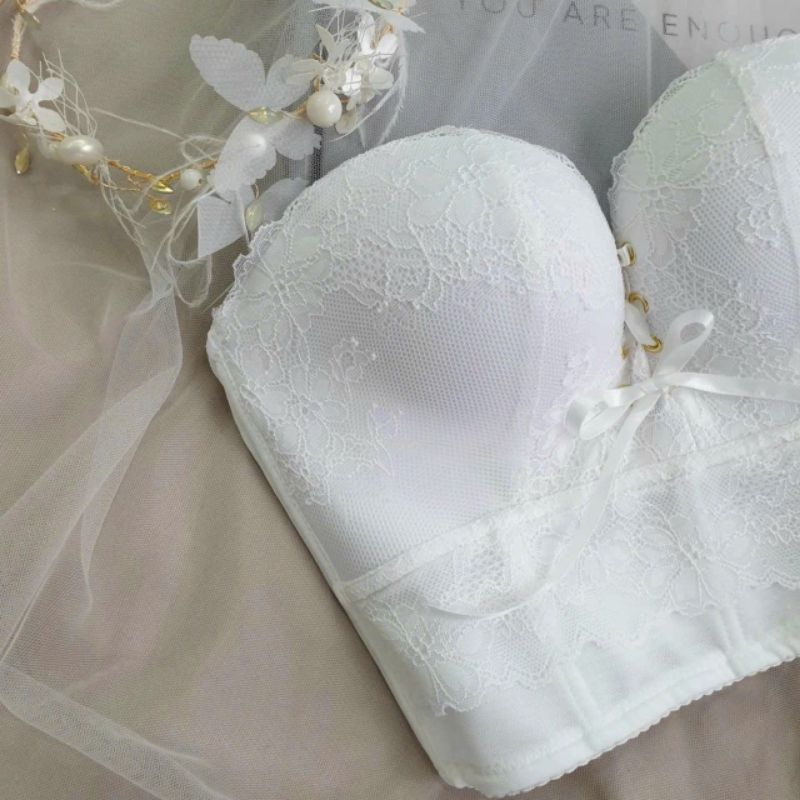 ÁO LÓT CÚP NGANG CORSET REN ĐỊNH HÌNH 7 HÀNG MÓC CÔ DÂU