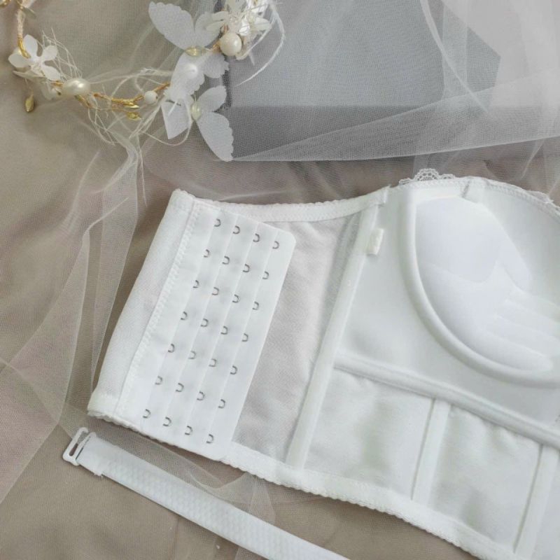 ÁO LÓT CÚP NGANG CORSET REN ĐỊNH HÌNH 7 HÀNG MÓC CÔ DÂU