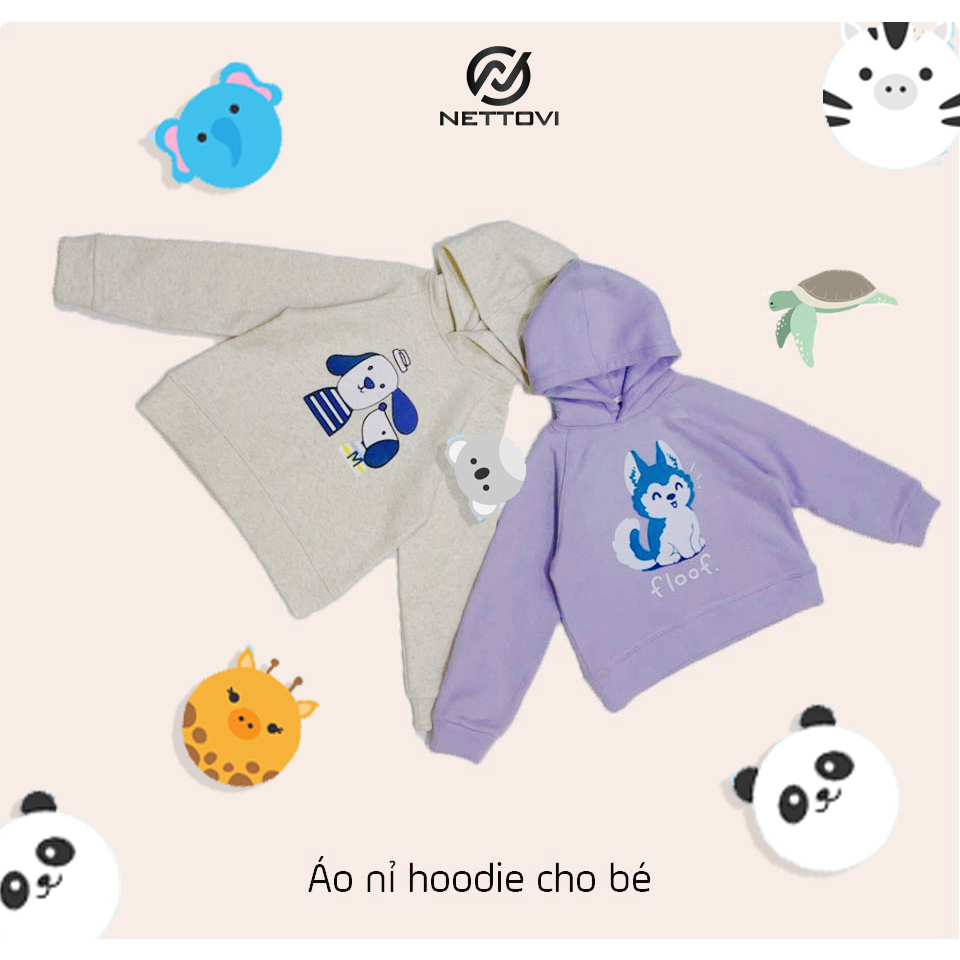 Áo Nỉ Hoodie Cho Bé, Bộ Nỉ Hoodie Có Mũ Thu Đông Dài Tay Cho Các Bé