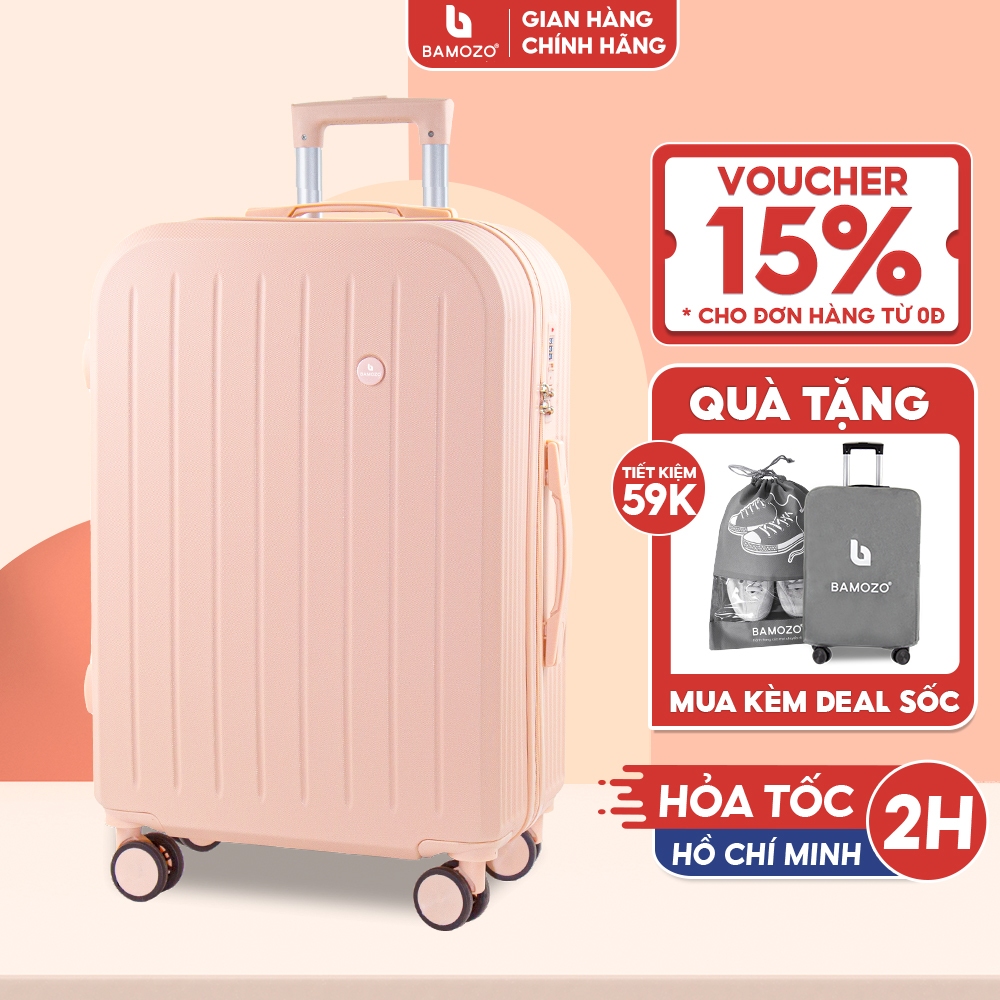 Vali Du Lịch Bamozo 8812 Thời Trang Size 20inch, Vali kéo Nhựa ABS Cao Cấp Bảo Hành 5 Năm - Lỗi 1 Đổi 1 Trong 30 Ngày