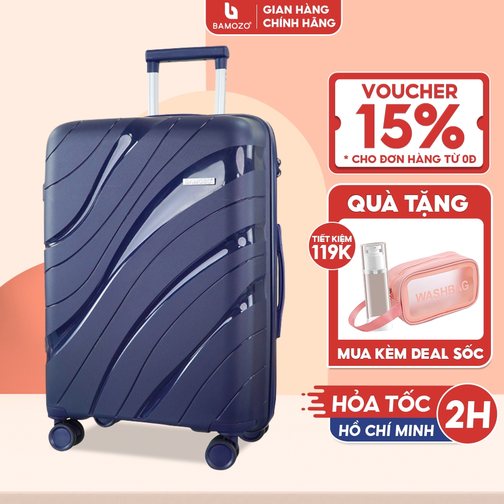 Vali Du Lịch Nancy Bamozo Size 20/24 Nhựa PP Cao Cấp, Vali Kéo Du Lịch Chống Vỡ - Bảo Hành 5 Năm- 1 ĐỔI 1 TRONG 30 NGÀY