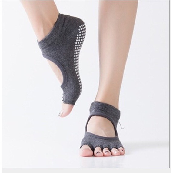 Tất / vớ Chân Tập Yoga Hở Ngón Gắn Hạt Silicon, Vải Thấm Hút Mồ Hôi