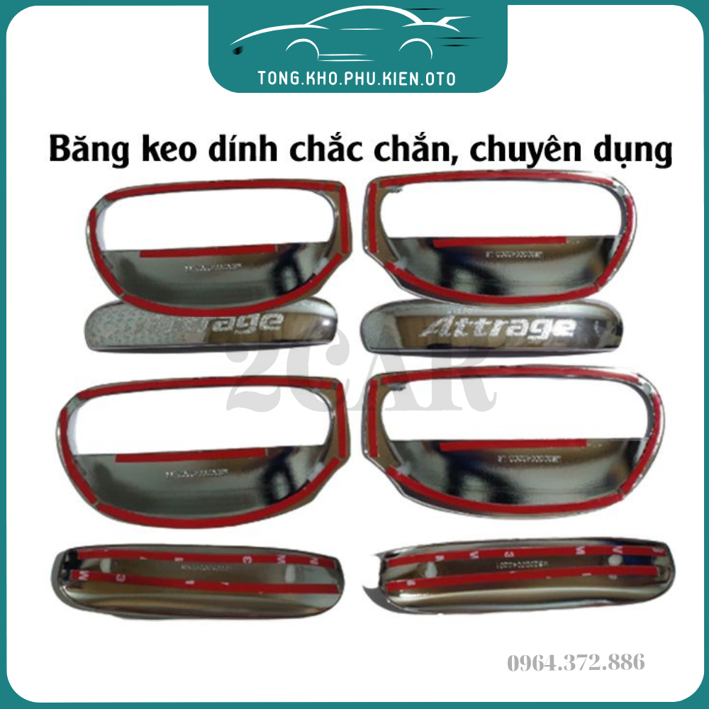 Ốp tay nắm, hõm cửa xe Mitsubishi Attrage 2015-2016-2017-2018-2019-2020-2021-2023 -Ốp trang trí,bảo vệ