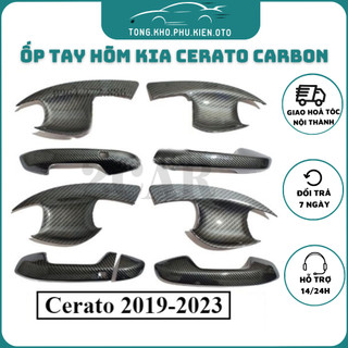 Ốp Tay nắm, Hõm Cửa cacbon xe Kia Cerato 2019- 2020- 2021-2022-2023 vân Carbon cao cấp - Ốp bảo vệ,trang trí tay nắm xe