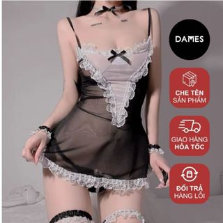  Bộ Cosplay Cô Hầu Gái Quyến Rũ Váy Ngủ Ren Xuyên Thấu Sexy Gợi Cảm DAMES 