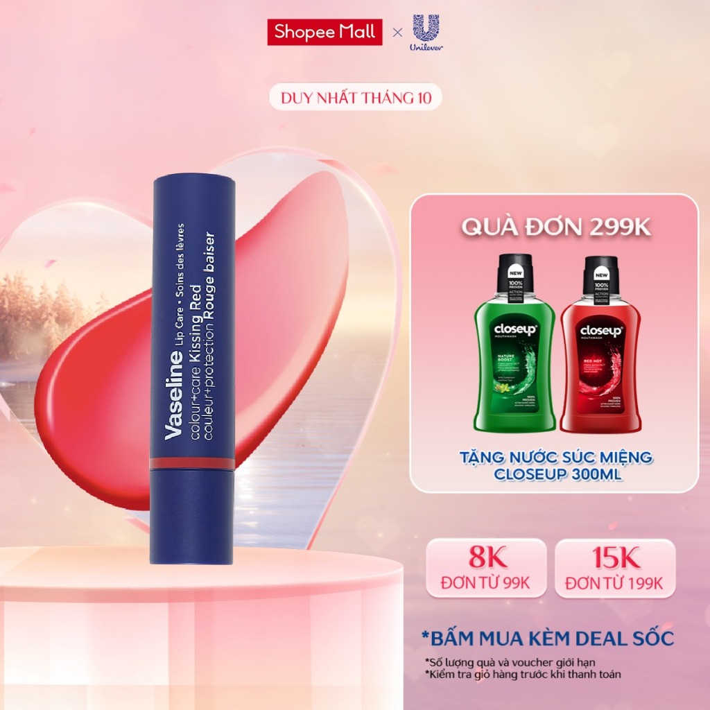 Son dưỡng môi Vaseline Colour+Care Kissing Red (Đỏ) 3g