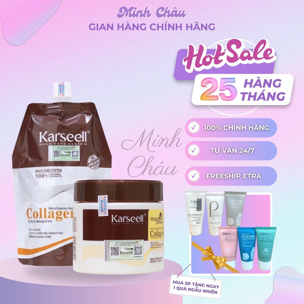 Hấp Ủ Dầu Karseell Maca Collagen Chính Hãng Siêu Mượt 500ml