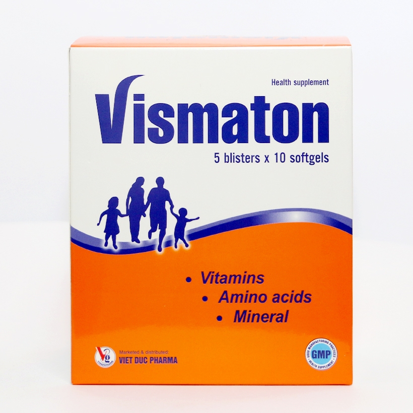 Vitamin khoáng chất tổng hợp Vismaton giúp tăng cường sức khỏe, tăng cường sức đề kháng, giảm mệt mỏi (hộp 50v -90v)