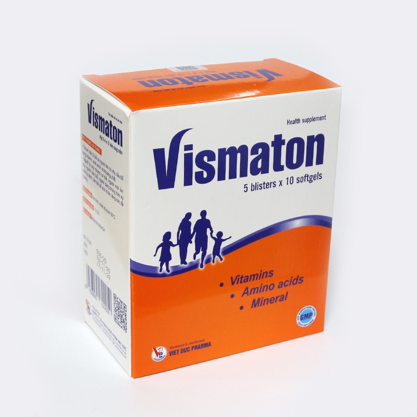 Vitamin khoáng chất tổng hợp Vismaton giúp tăng cường sức khỏe, tăng cường sức đề kháng, giảm mệt mỏi (hộp 50v -90v)