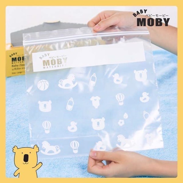 Moby - Túi zip đa năng Moby - Trắng họa tiết - 24 túi - TZI14900101