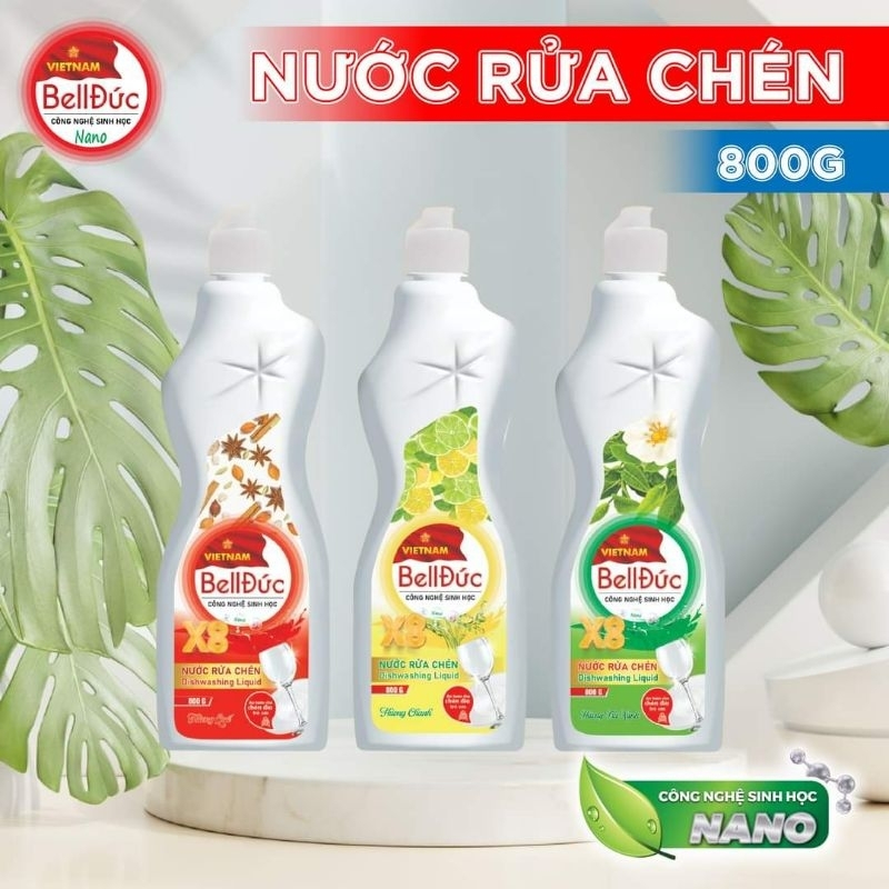 Nước Rửa Chén Bát Công Nghệ Sinh Học Nano Hàng Chính Hãng Bell Đức, Chai 800ml, An Toàn Da Tay Và Gia Đình - BEL04