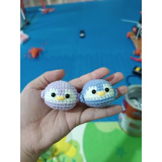 móc khoá chim cánh cụt len móc