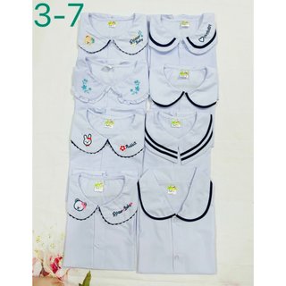 Áo sơ mi trắng nữ học sinh đồng phục học sinh bé gái cấp 1 cấp 2, sơ mi cổ sen, đồ đi học tiểu học