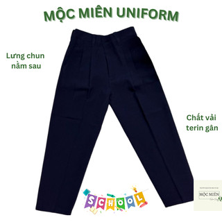 Quần dài đồng phục học sinh nam nữ màu xanh đen cấp 1 cấp 2