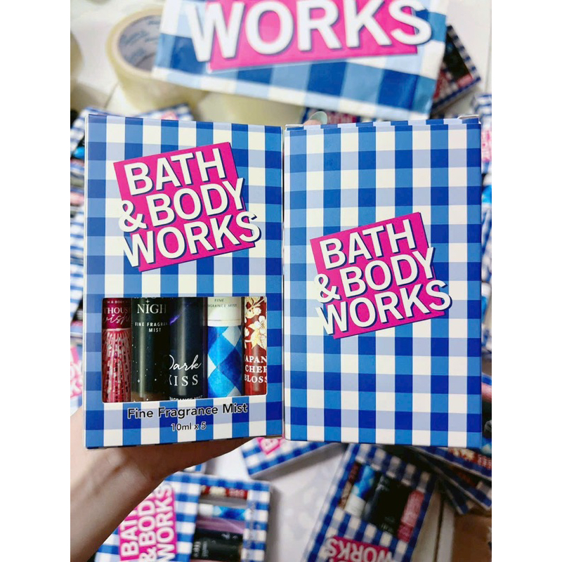 Set body mist Bath and Body Works 5 chai chiết 10mL theo chủ đề