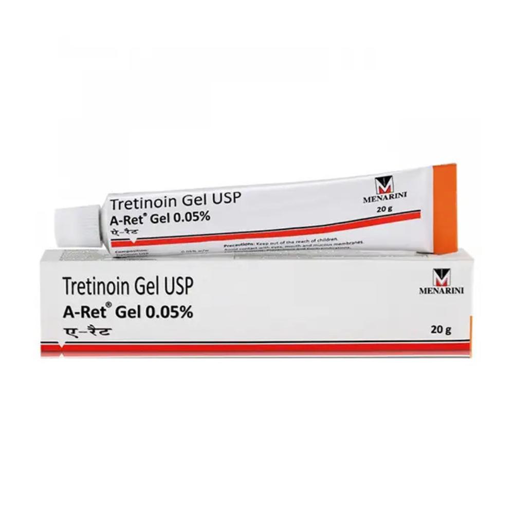 Vỏ hộpTretinoin Aret Gel Ngăn Ngừa Lão Hóa 0.1 / 0.05 / 0.025, Giúp giảm mụn, trẻ hóa da Tre Aret Ấn Độ