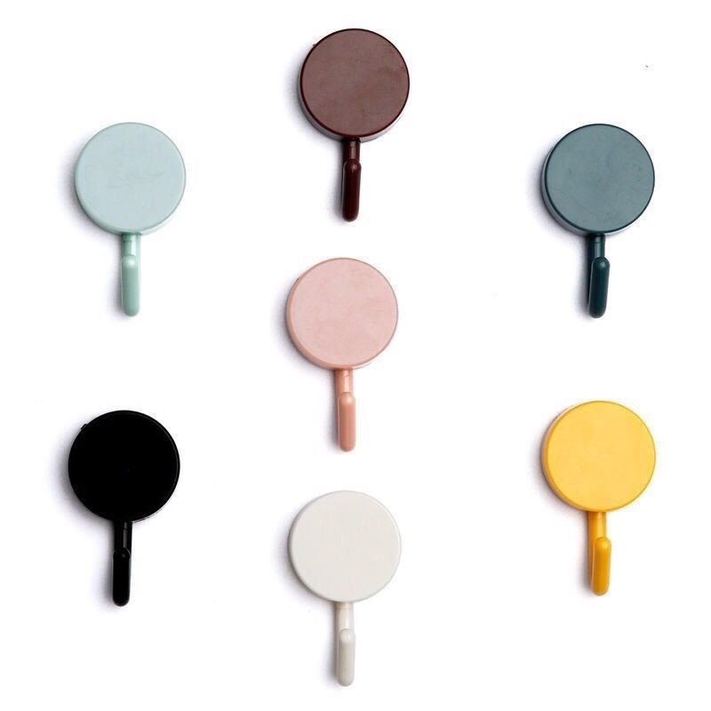 Móc Treo Đồ Nhựa Tròn, Móc Gắn Tường Trang Trí Decor Nhà Cửa Nhiều Màu Sắc
