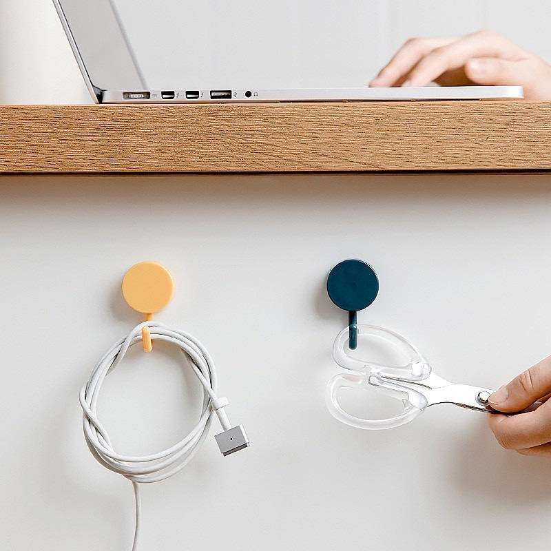 Móc Treo Đồ Nhựa Tròn, Móc Gắn Tường Trang Trí Decor Nhà Cửa Nhiều Màu Sắc