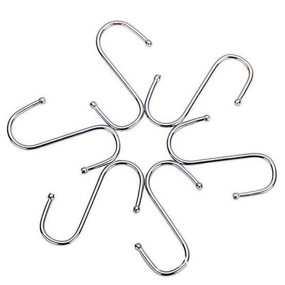 Móc treo đồ hình chữ S inox đa năng inox 7,4cm lớn Cao Cấp treo quần áo giày dép