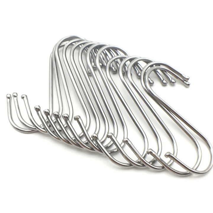 Móc treo đồ hình chữ S inox đa năng inox 7,4cm lớn Cao Cấp treo quần áo giày dép