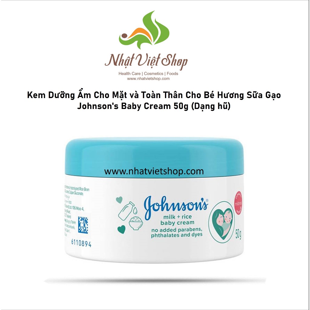 Kem Dưỡng Ẩm Cho Mặt và Toàn Thân Cho Bé Johnson's Baby Cream 50g